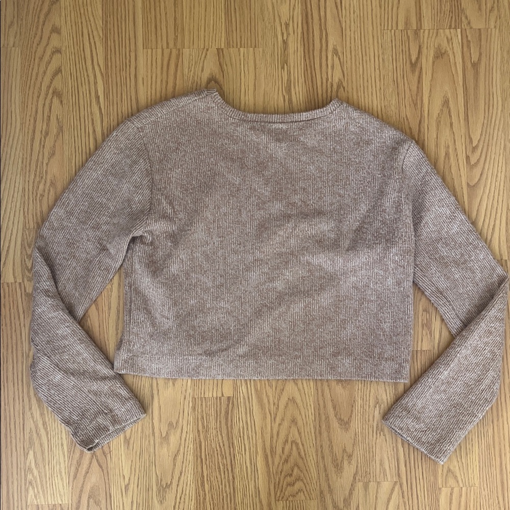 Zara Tan Ribbed Knit Top - Picture 4 of 4